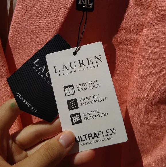 NWT Men's Lauren Ralph Lauren Ultraflex 100% Linen Lassiter Coral Blazer - Picture 12 of 16